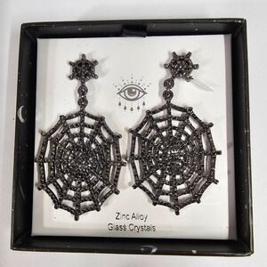 Eye Candy Spider Web Earrings‎ Luxe Collection Zinc Alloy Glass Crystals